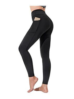 High Waist Yoga Pants with Pockets, Tummy Control Compression Leggings, 77%